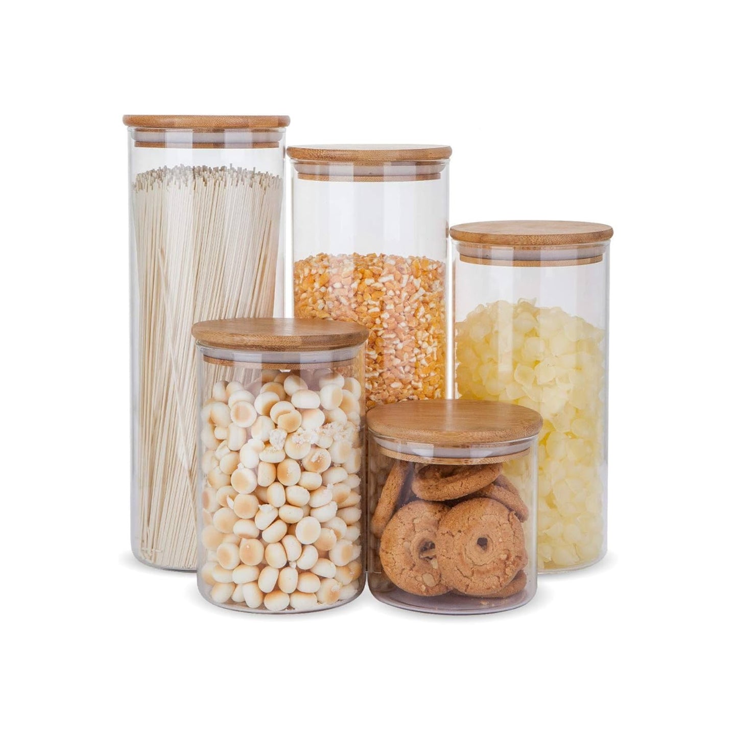 Boîte à Épices en Verre avec Couvercle en Bois