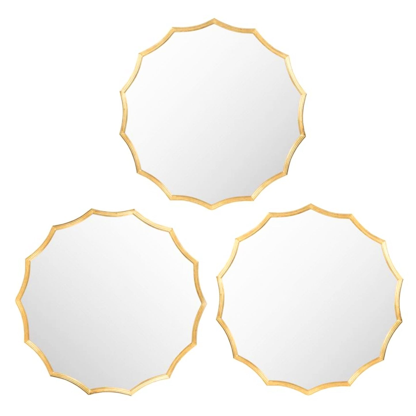 Set de 3 Miroirs Dorées