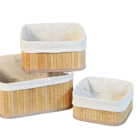 Panier en Bamboo & Tissu