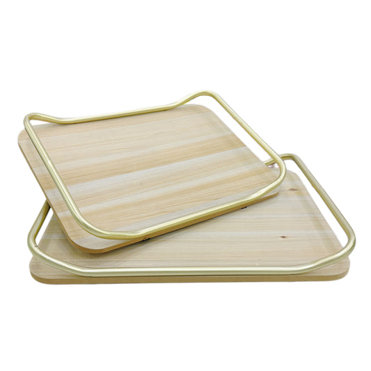 Série de 2 Plateaux Rectangulaires en Bois