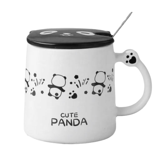 Mug en Porcelaine avec Couvercle & Cuillière à café