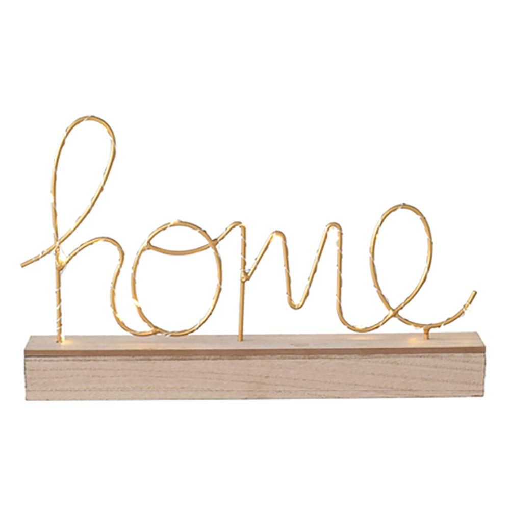Élement Décoratif Luminaire en Bois & Métal Doré