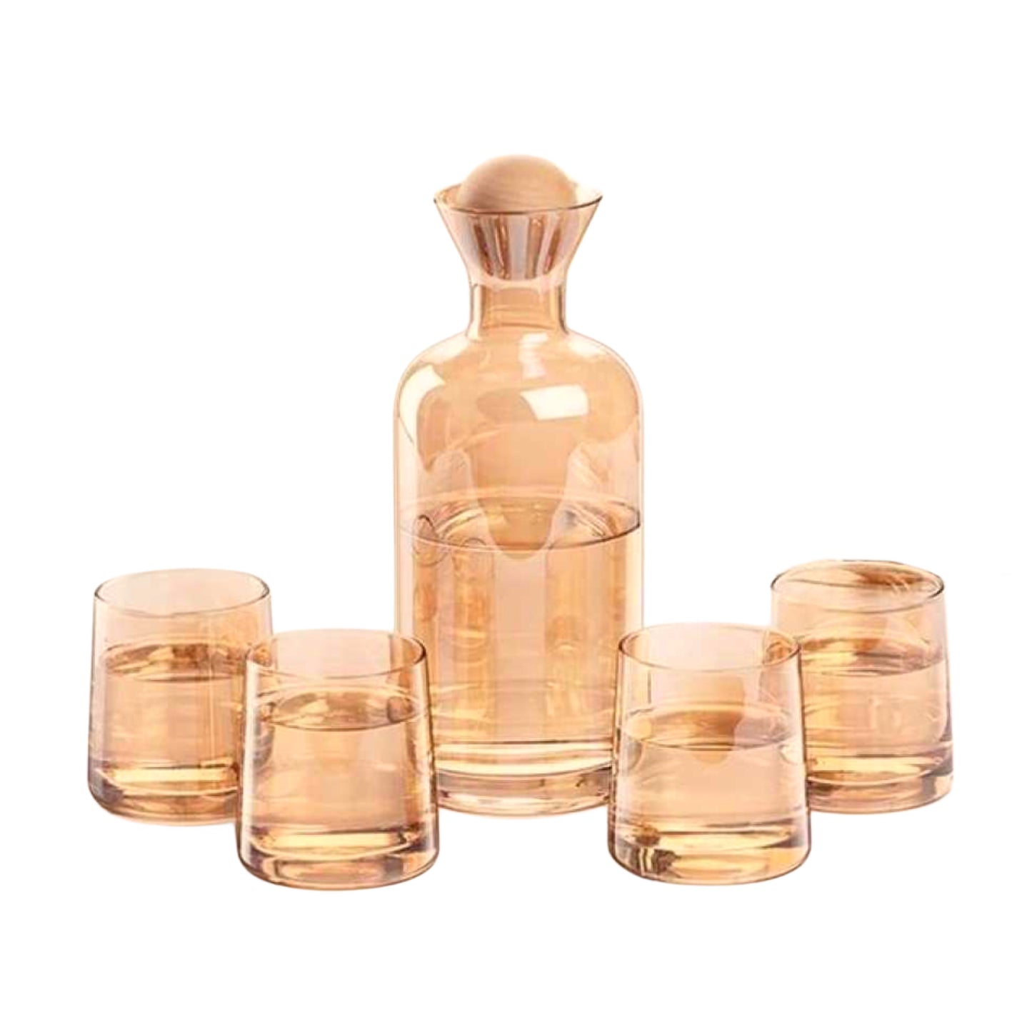 Service de 7 Pièces en Verre Bronze