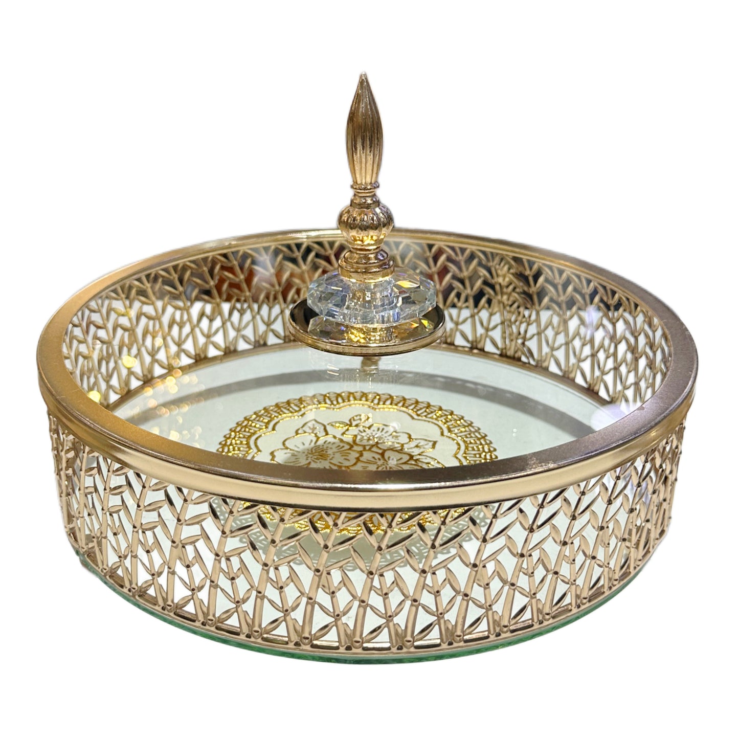 Bonbonnière en Métal & Verre Bronze