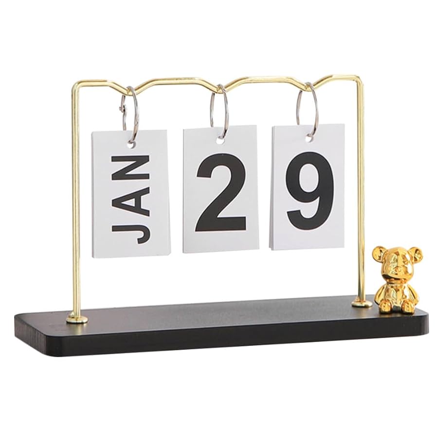 Calendrier de Bureau en Métal Décoratif