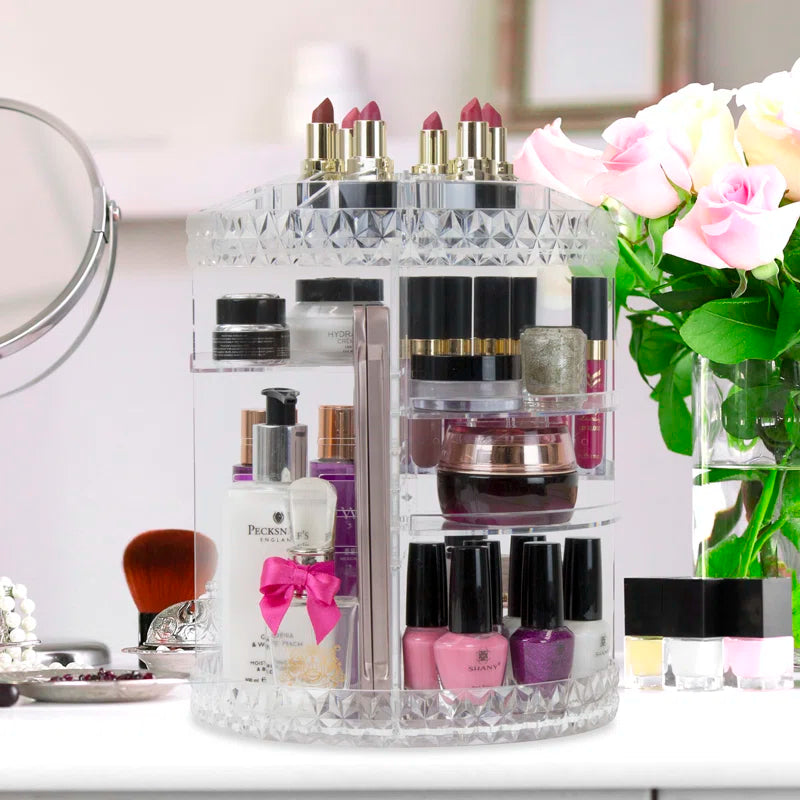Rangement Étagère Maquillage Rotatif en Plastique