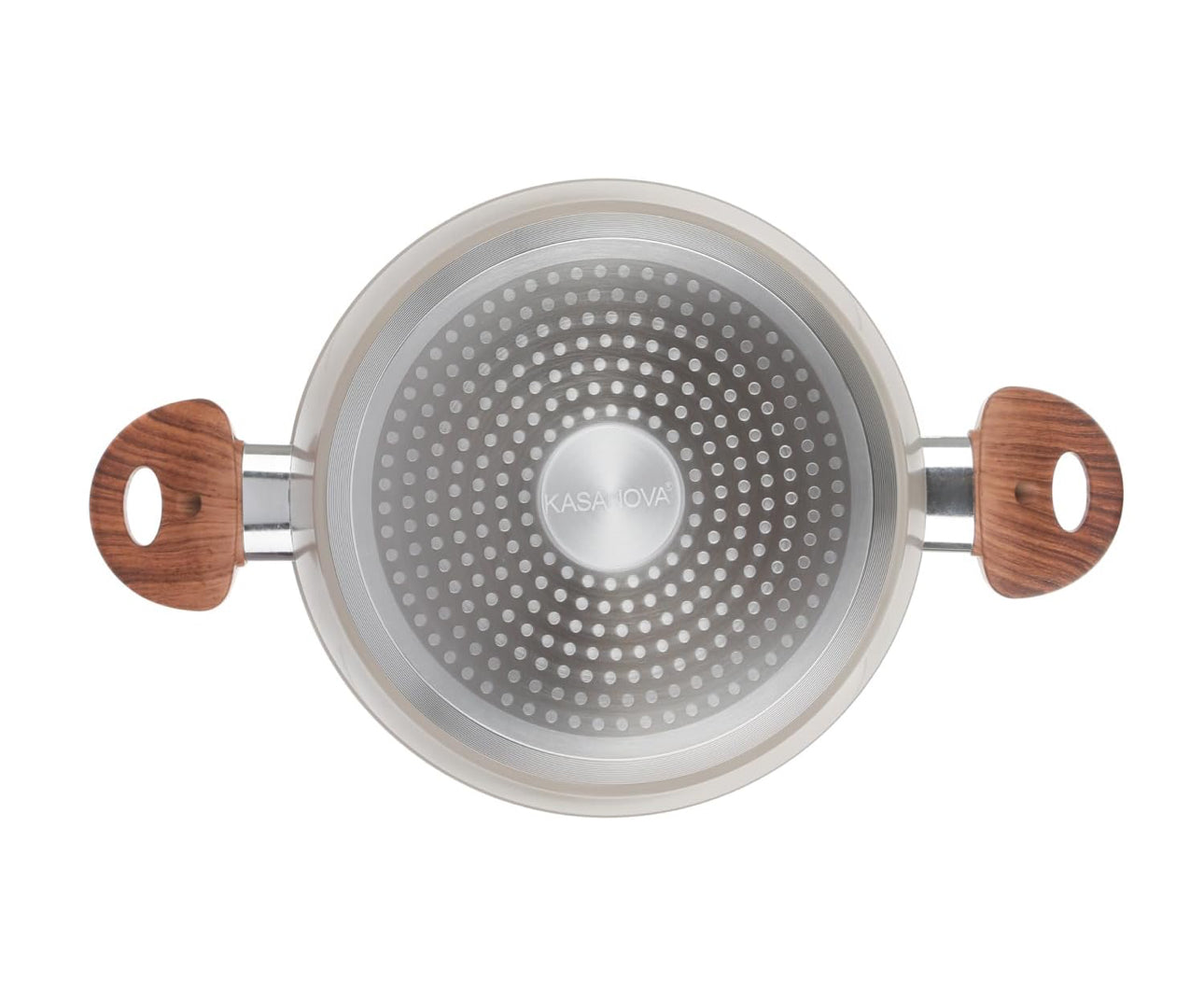 Faitout en Granite Blanc + Couvercle en Verre