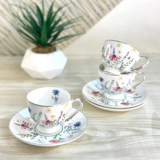 Service À Café Turc en Porcelaine 12 Pièces