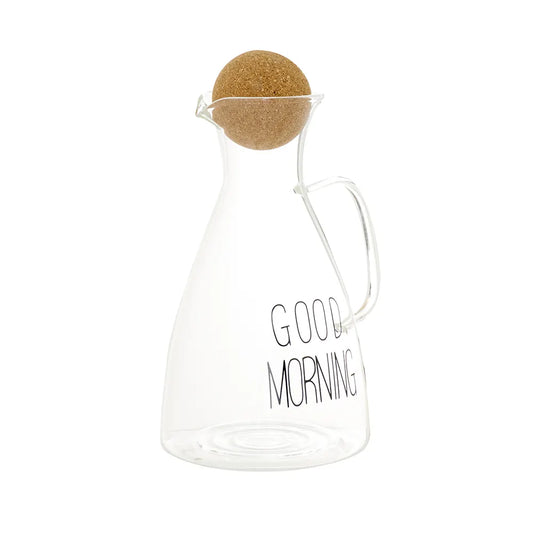 Carafe en Verre avec Couvercle en Bois