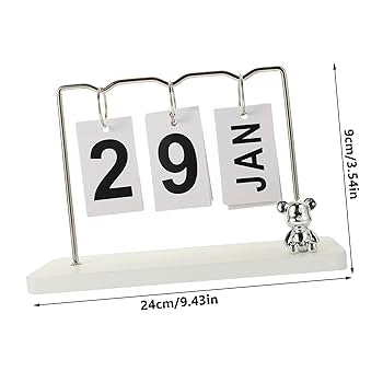 Calendrier de Bureau en Métal Décoratif