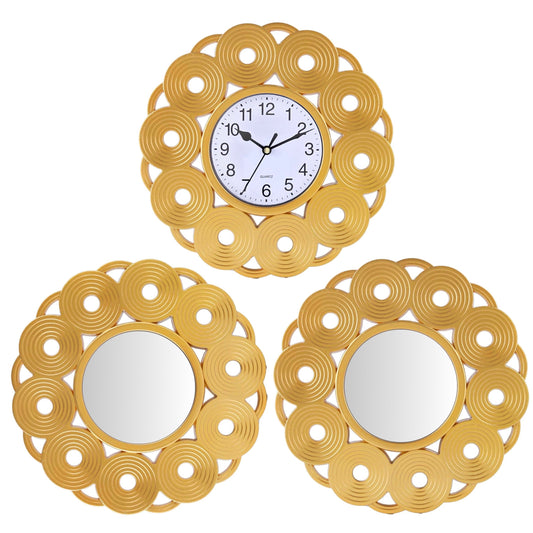 Horloge Dorée avec 2 Miroirs