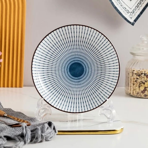 Assiette en Porcelaine Moderne Bleu