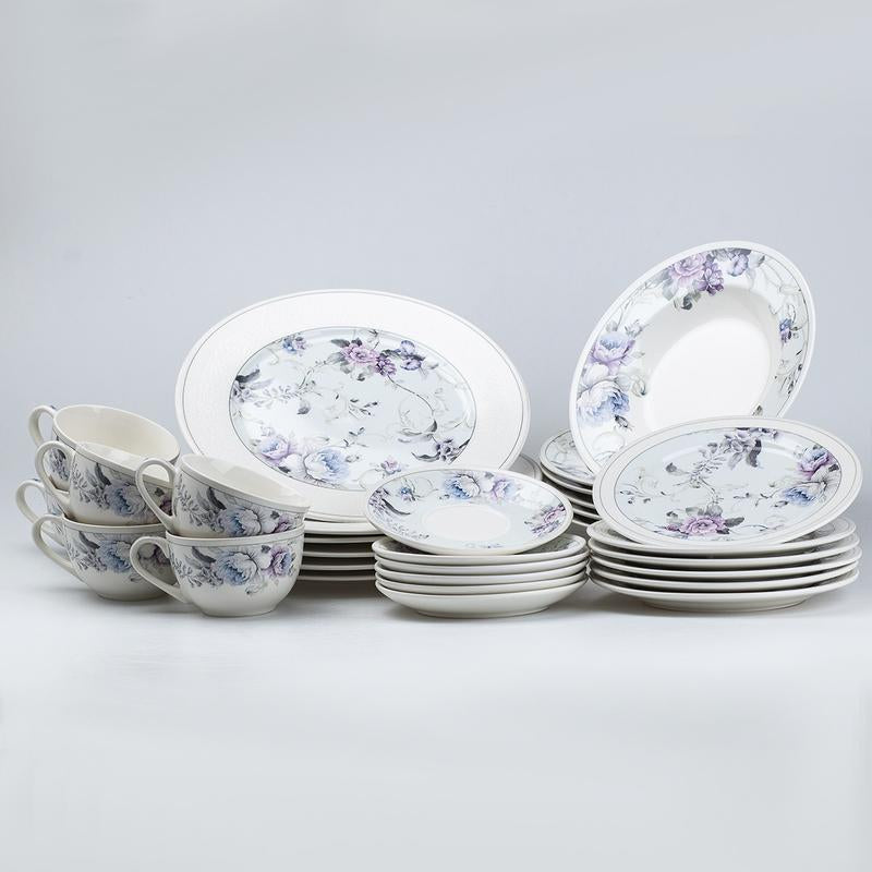 Service Petit Déjeuner 30 Pièces en Porcelaine