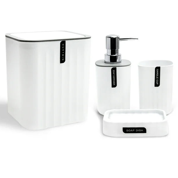 Set de Salle de Bain en Plastique 4 Pièces