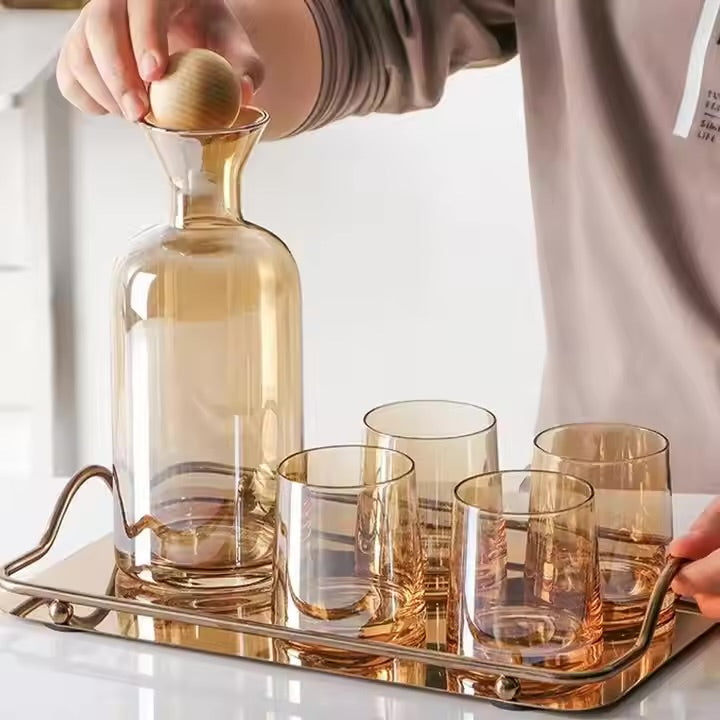 Service de 7 Pièces en Verre Bronze
