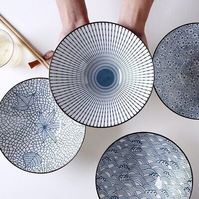 Assiette en Porcelaine Moderne Bleu