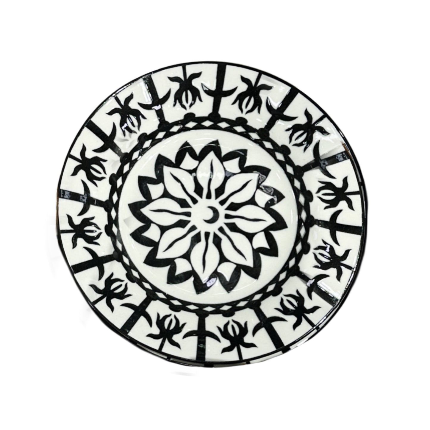 Asiette en Porcelaine Noir & Blanc