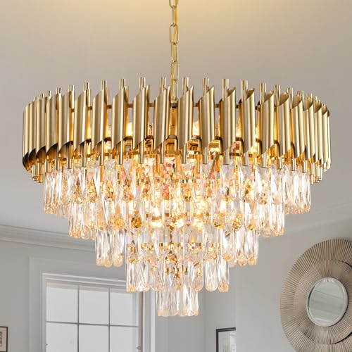 Lustre en Verre & Métal Doré