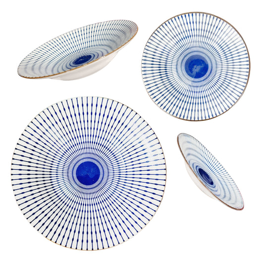 Assiette en Porcelaine Moderne Bleu