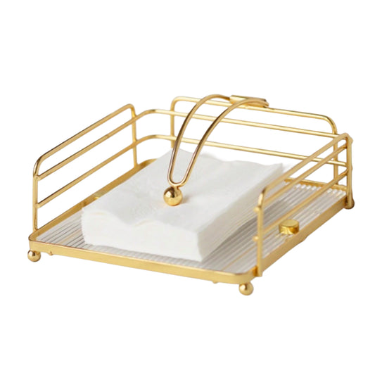 Porte Serviette de Table en Métal Dorée