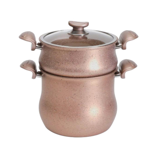 Couscoussier Rose en Aluminium avec Revêtement en Granite