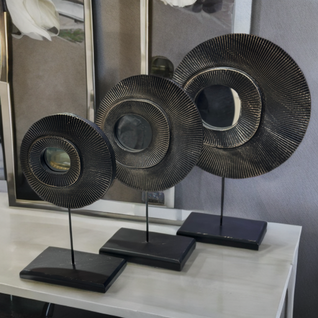 Série de 3 Miroirs Décoratifs Noir