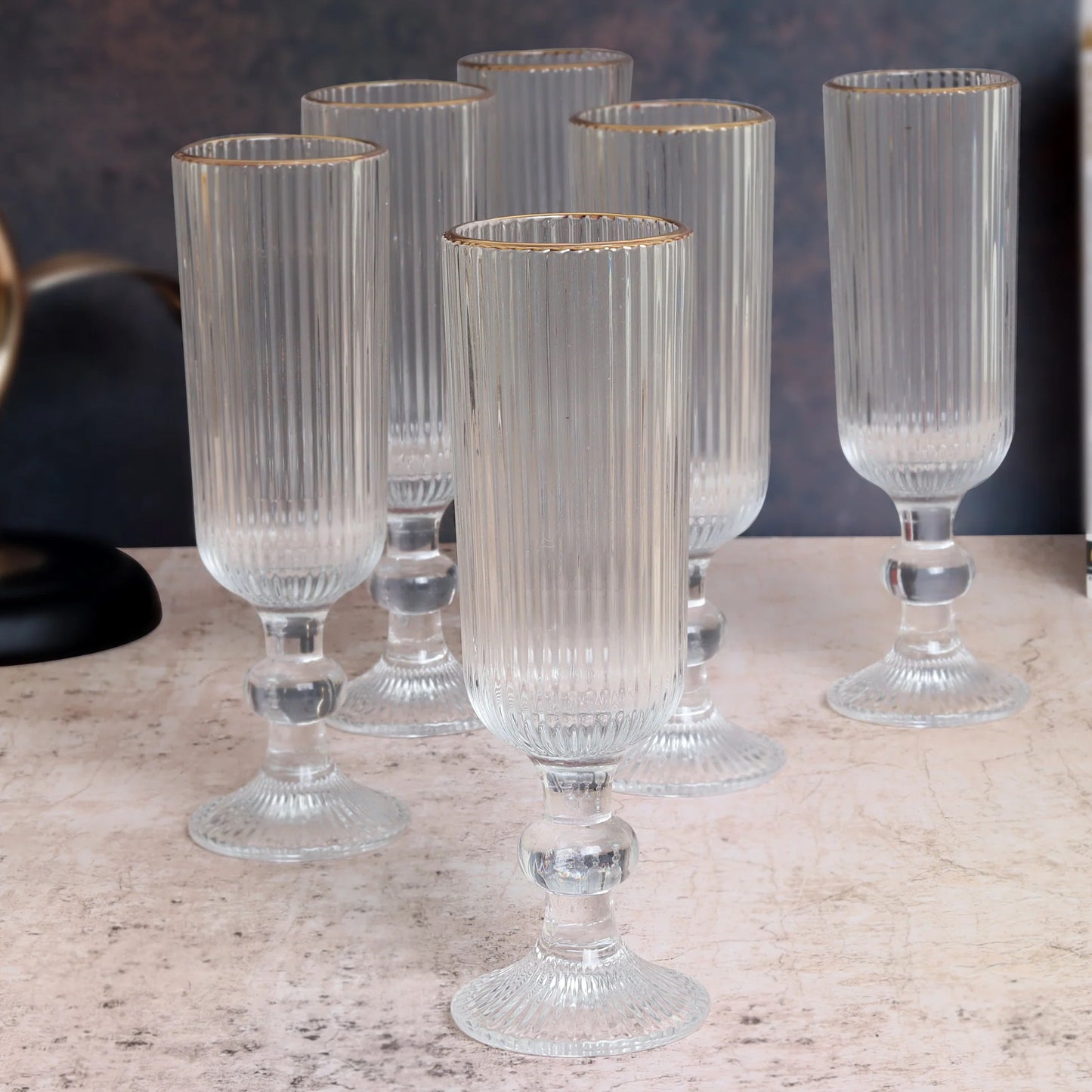 Lot de 6 Verre à Limonade Dorée