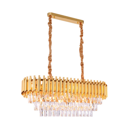Lustre en Verre & Métal Dorée