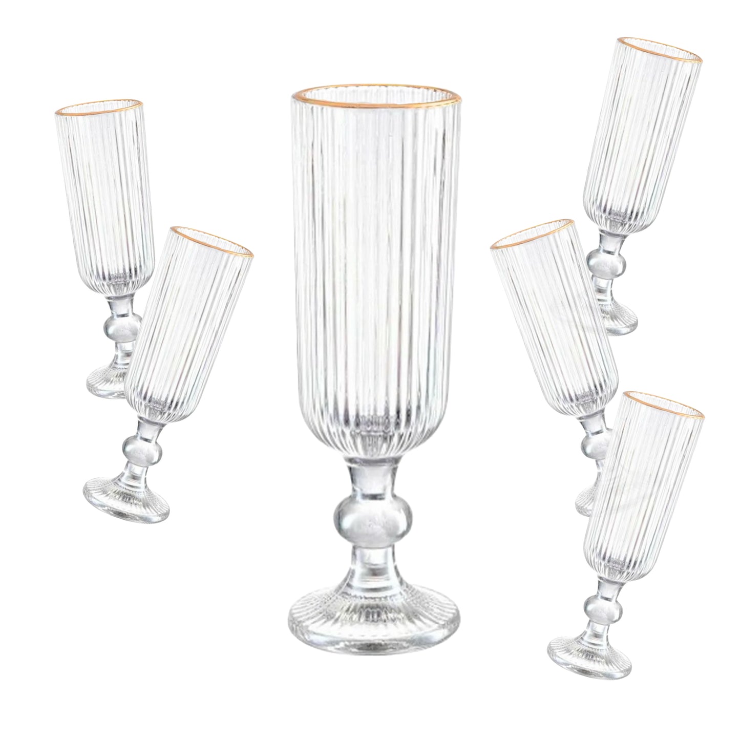 Lot de 6 Verre à Limonade Dorée