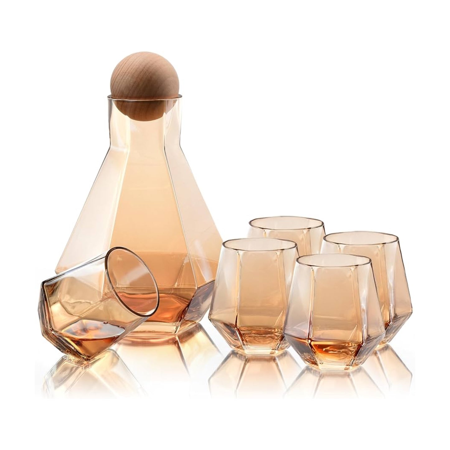 Service de 7 Pièces en Verre Bronze