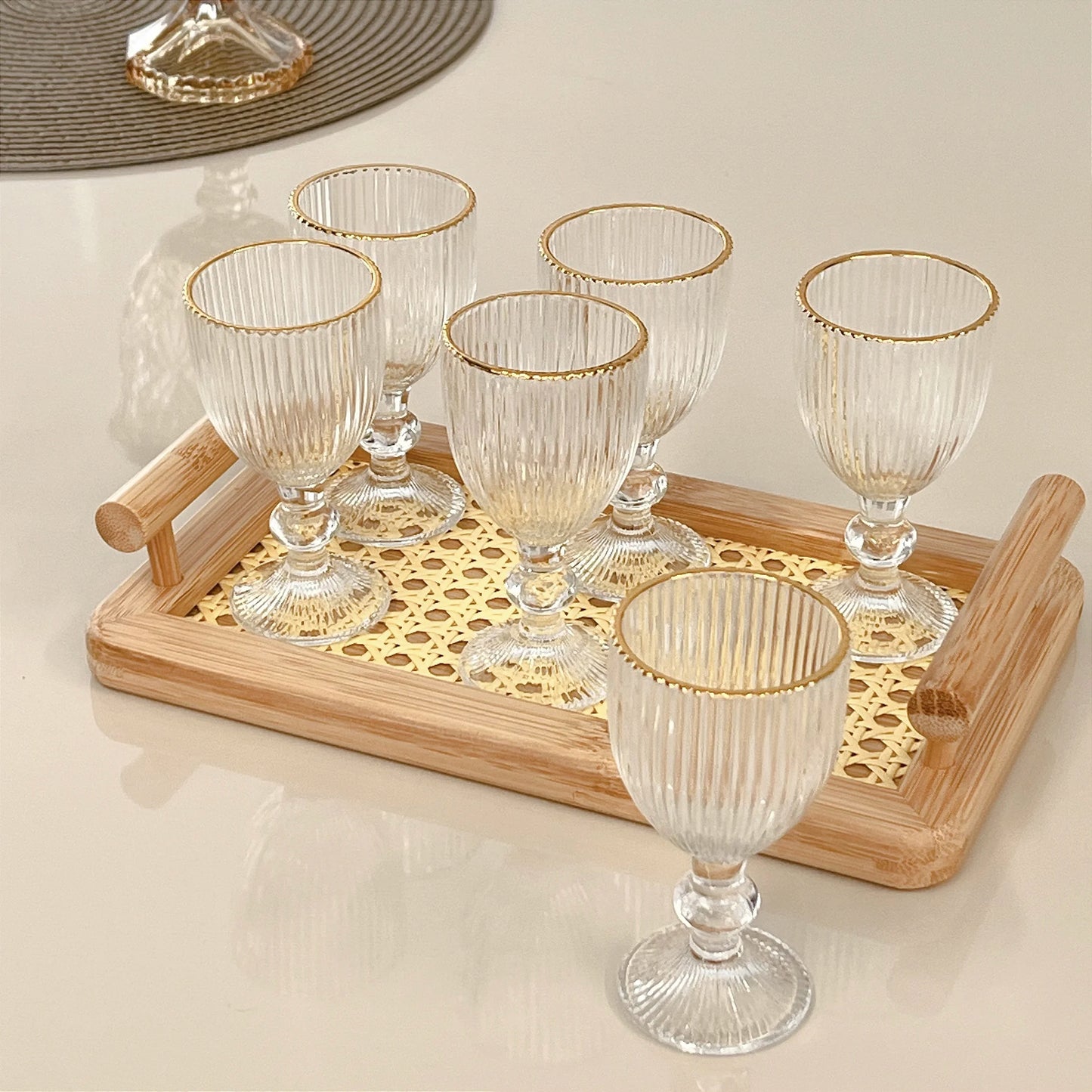 Service de 6 Verres à Zrir en Dorée