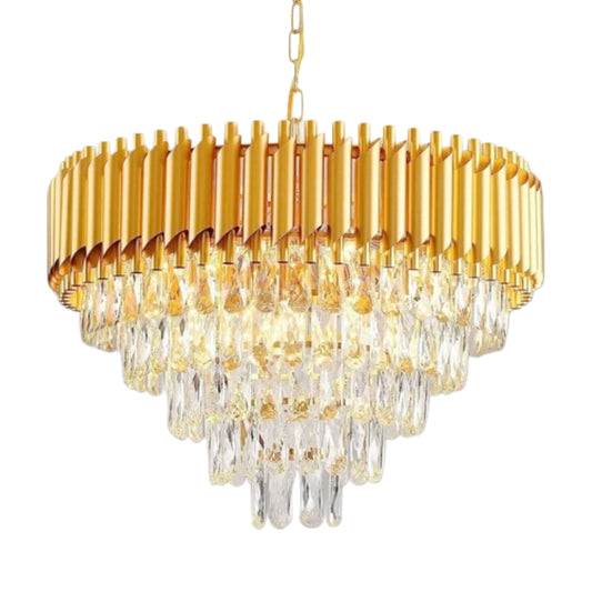 Lustre en Verre & Métal Doré