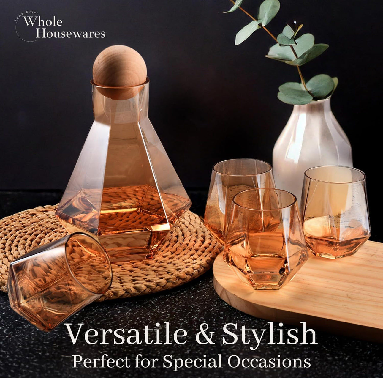 Service de 7 Pièces en Verre Bronze