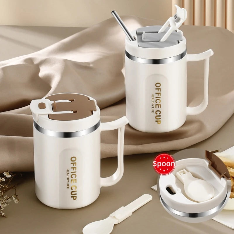 Thermos Mug Blanc avec Cuillère