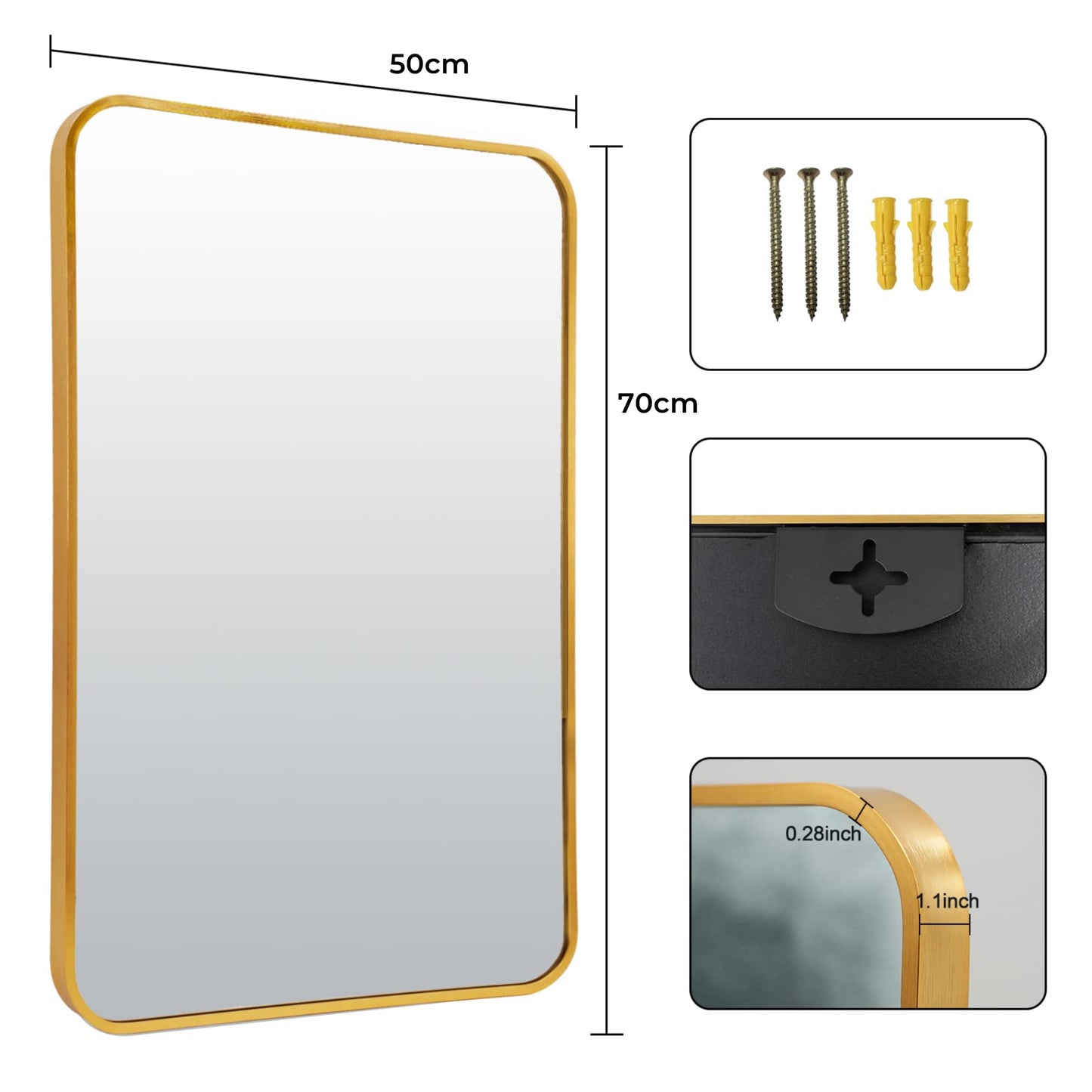 Miroir Dorée 50/70cm