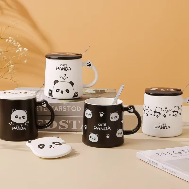 Mug en Porcelaine avec Couvercle & Cuillière à café