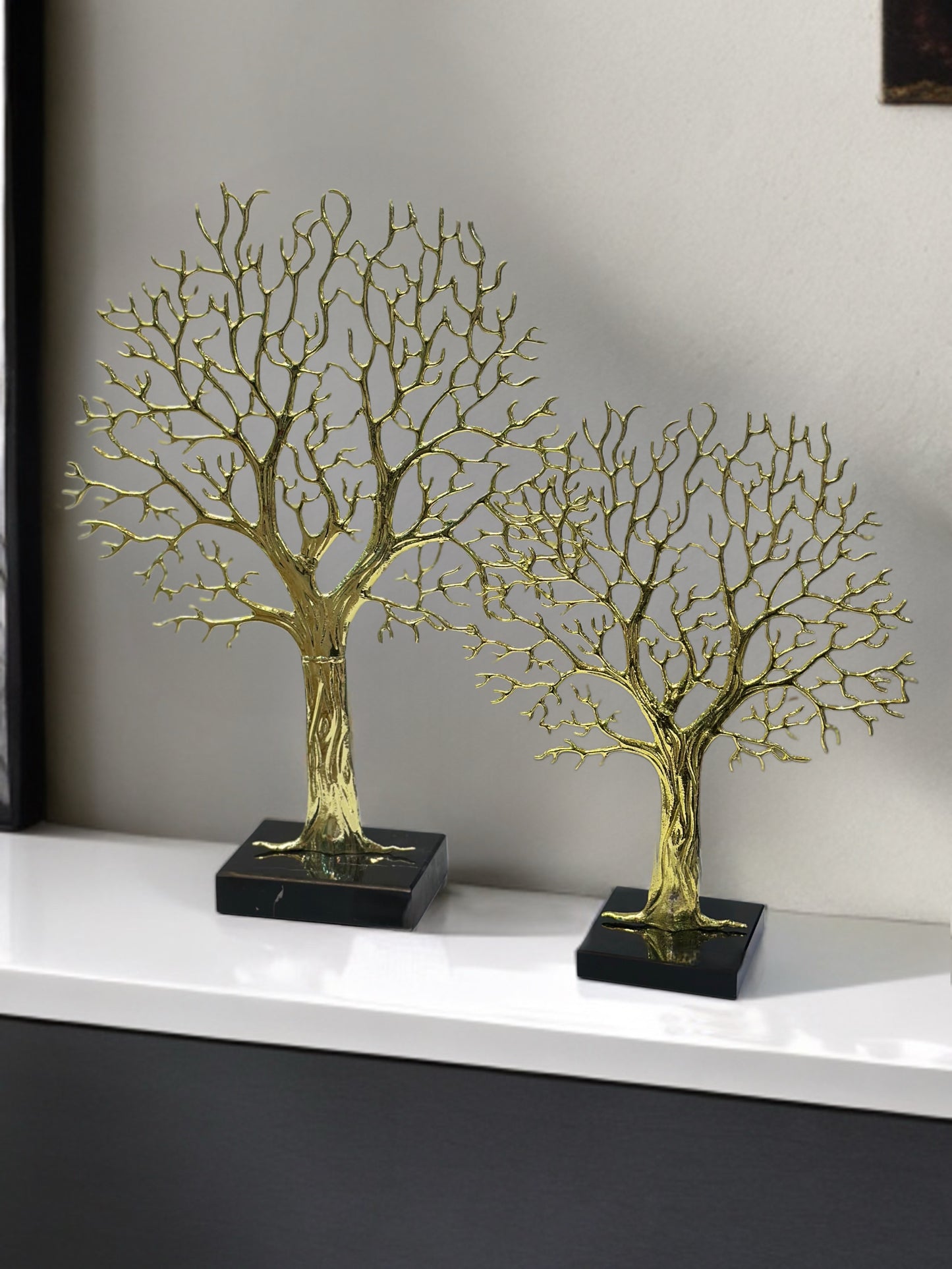 Élement d'Arbre Décoratif en Métal Dorée