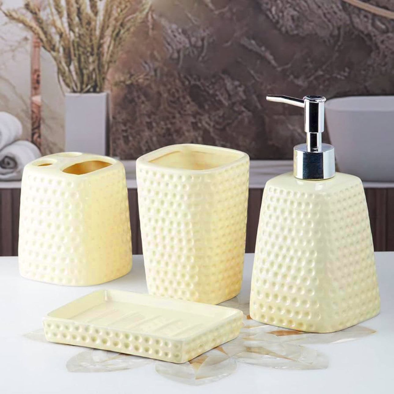 Set de Salle de Bain 4 Pièce en Céramique