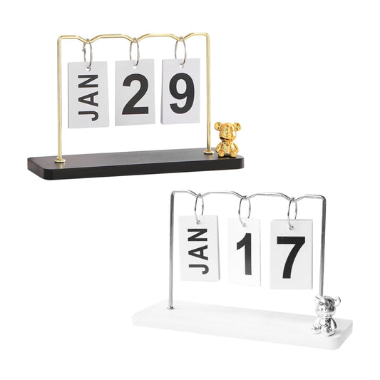 Calendrier de Bureau en Métal Décoratif