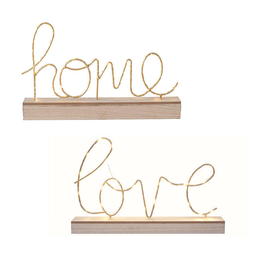 Élement Décoratif Luminaire en Bois & Métal Doré