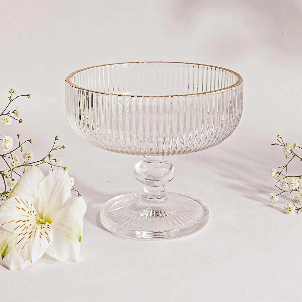 Service de 6 Verres à Crème/Glace en Dorée