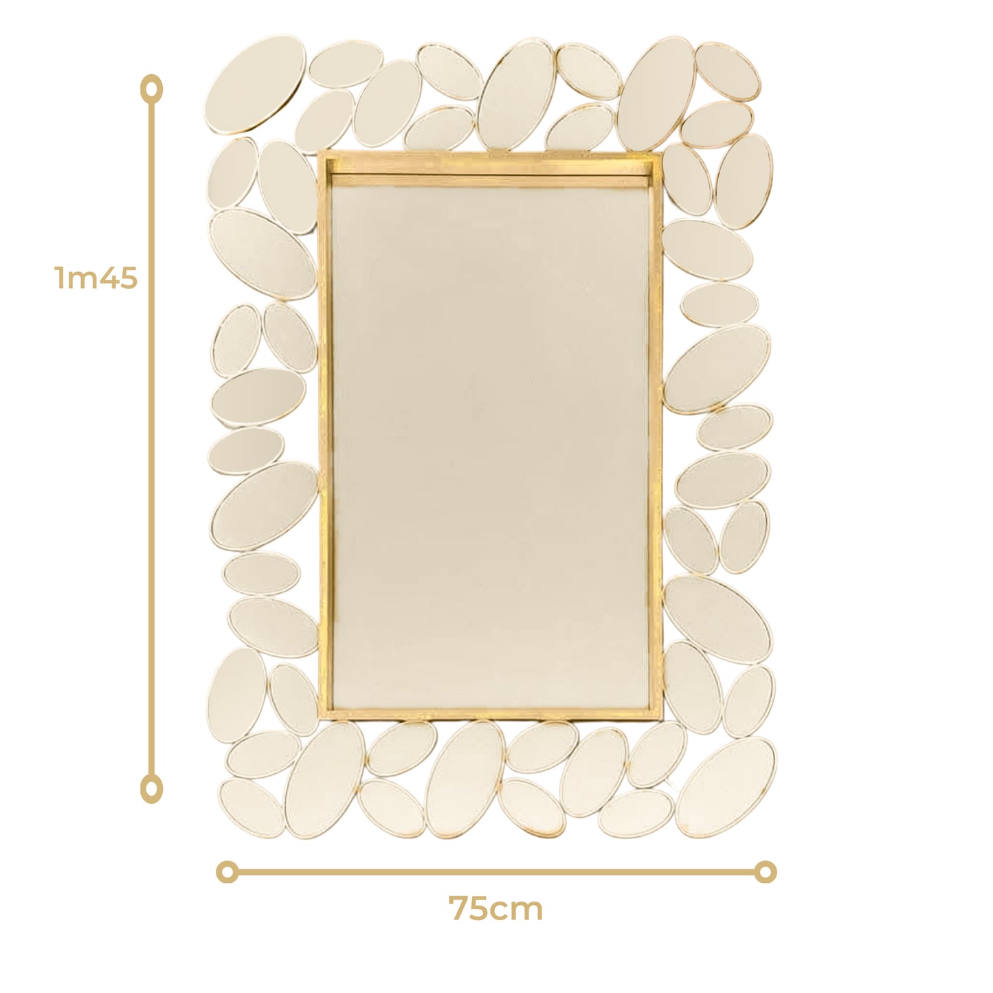 Grande Miroir Dorée 1m45/75cm