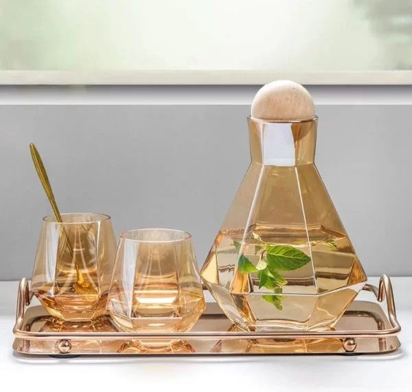 Service de 7 Pièces en Verre Bronze