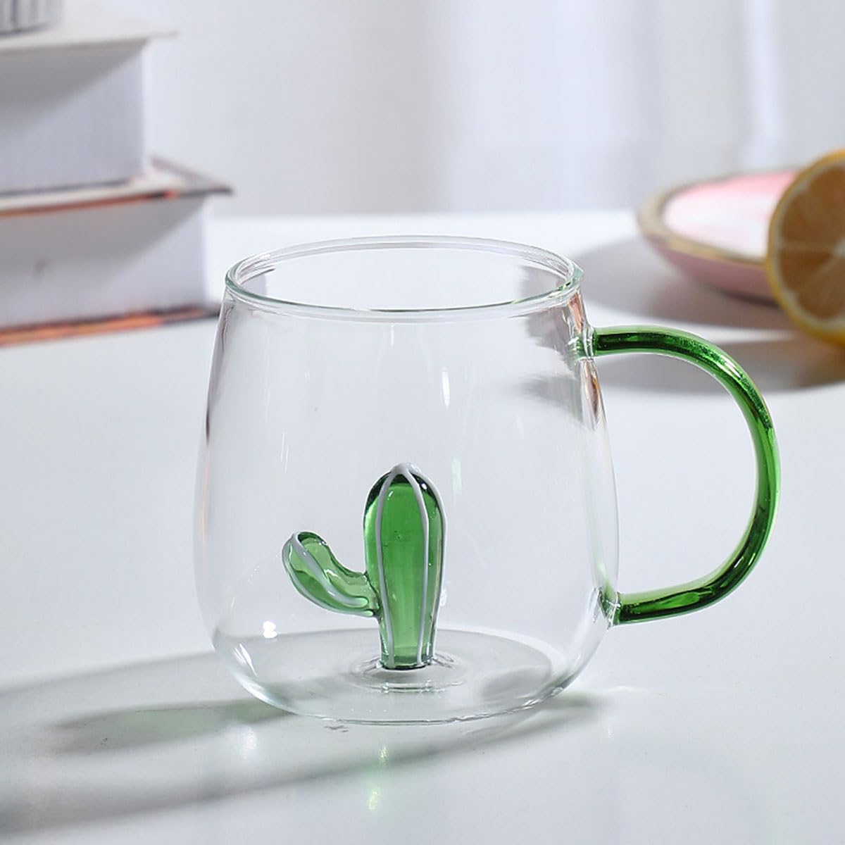 Mug en Verre avec Cactus à l'intérieur