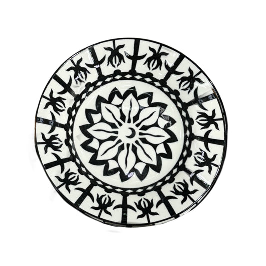 Asiette en Porcelaine Noir & Blanc
