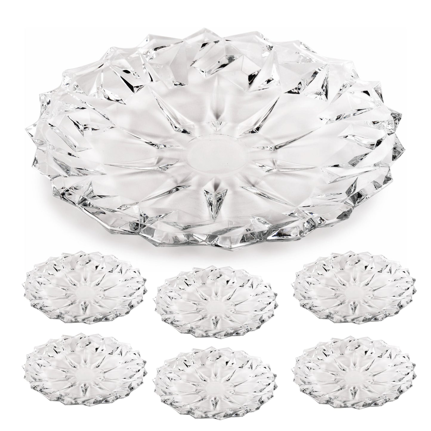 Service à Gâteau en Verre 7 Pièces