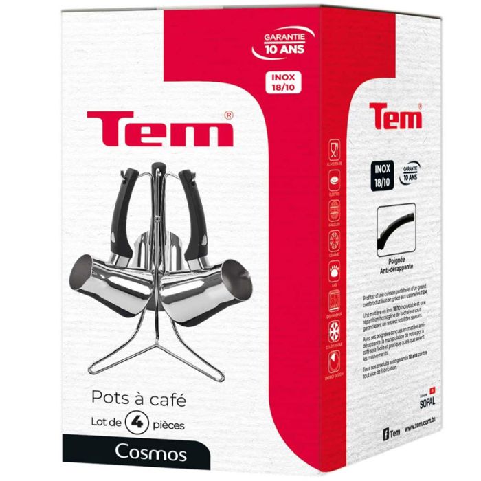 Série Pots De Café Turc/Zazoua 4 Pièces en Inox
